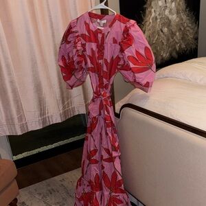 Karlie Pink and Red Long Sleeve Dress